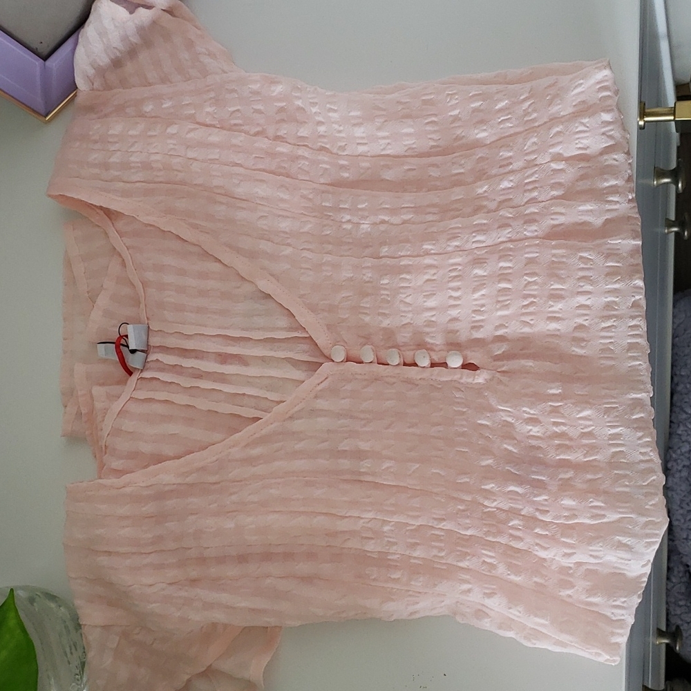 NWT Elle Light Pink/Salmon Blouse - Picture 9 of 9